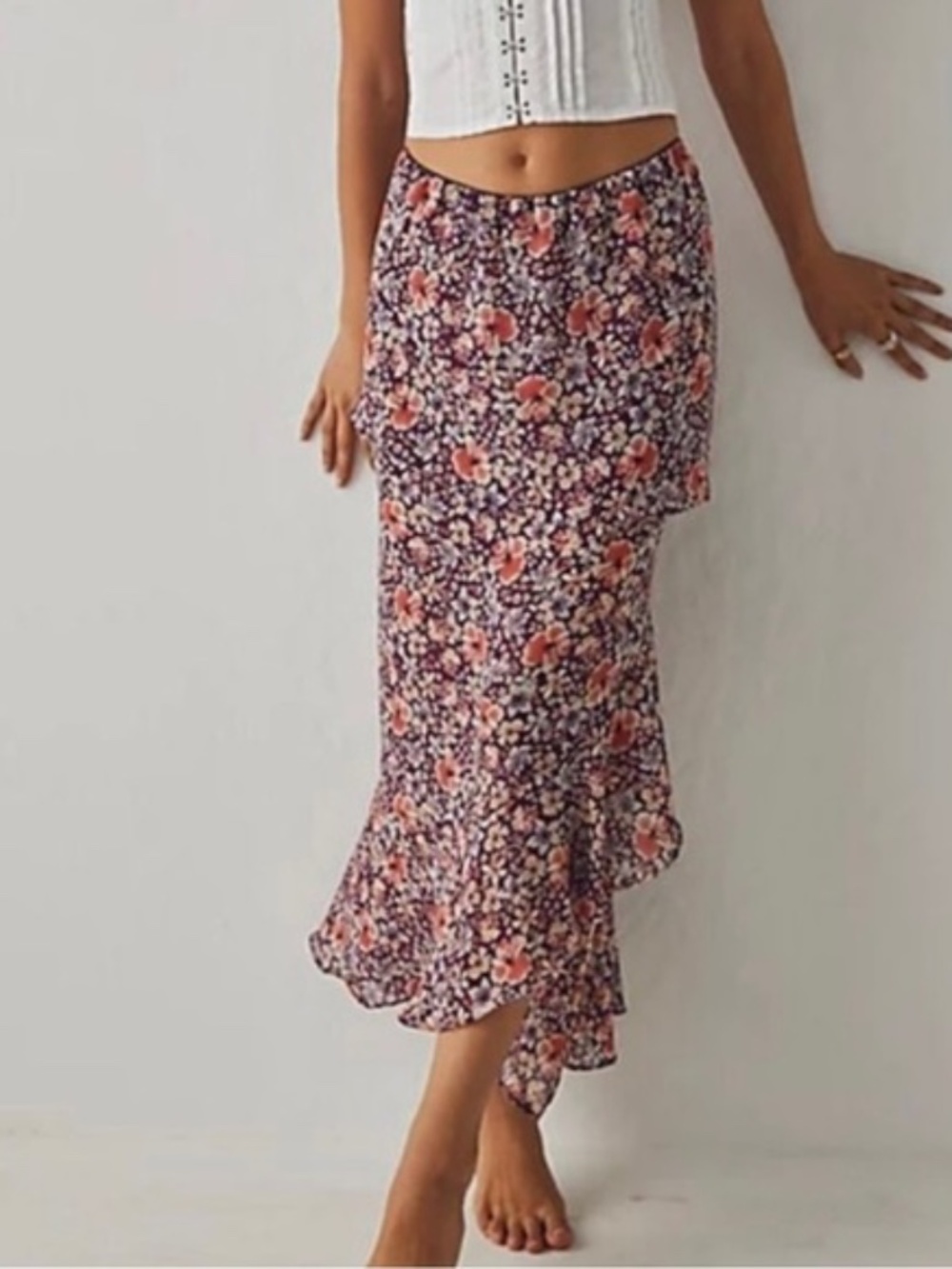 Free People Romance Me Half Slip Skirt in Mulberry - size M